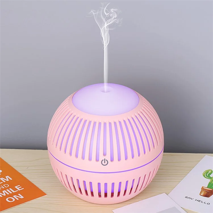 USB Powered Humidifier Mute Home Office Car Mist Diffuser with Colorful Night Light - Pink
