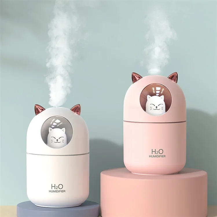 Lindo Gato Decoración Luz Nocturna Mini Humidificador - Rosa