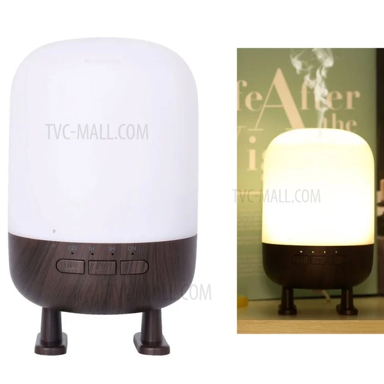 Wood Grain Night Light Bluetooth-compatible Speaker Multi-function Aromatherapy Humidifier - Black/AU Plug