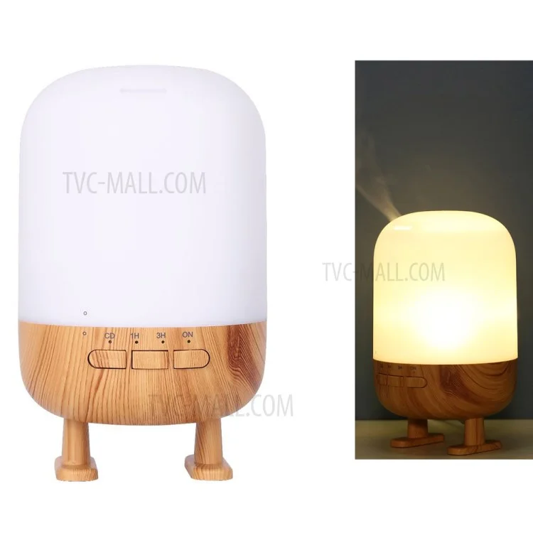 Luce Notturna in Legno con Altoparlante Bluetooth Multifunzione Umidificatore per Aromaterapia - Marrone/Spina UK