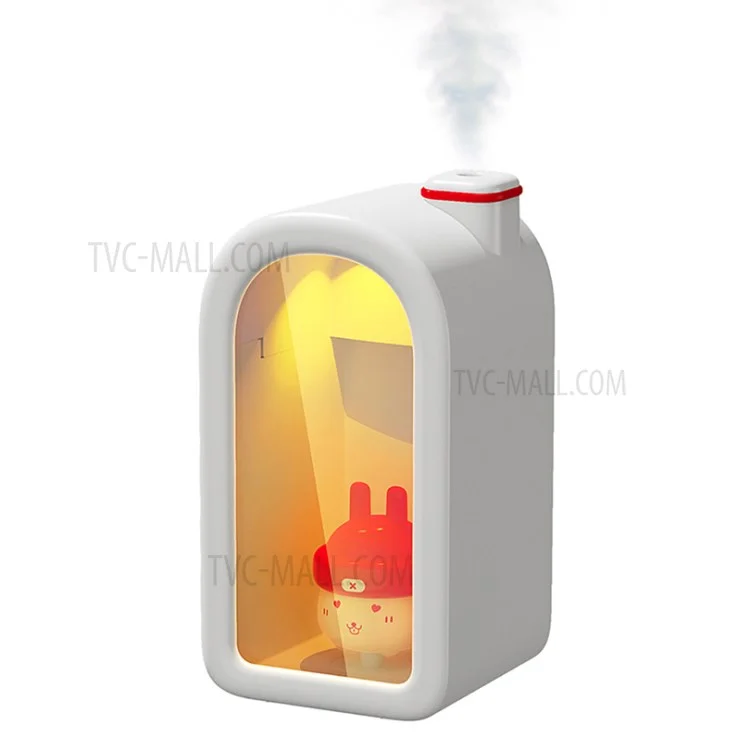 CT-201 Mignon Lapin 380ml Humidificateur D'air Diffuseur D'huile Aromatique Avec Lampe De Nuit LED Pour Bureau De Chambre À Coucher - Blanche