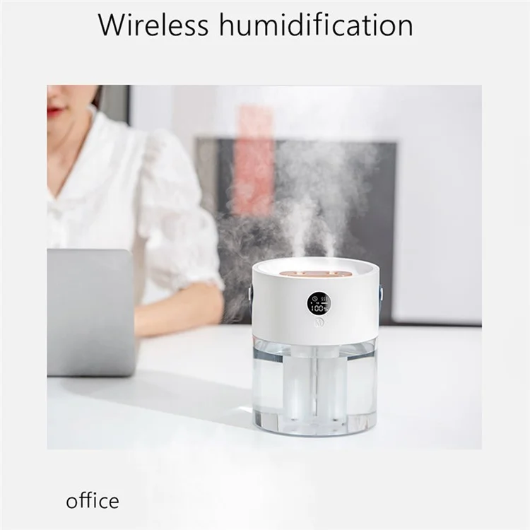 J636 2000ml Humidificador Inalámbrico Aroma Difusor Difusor De Aceite Esencial Difusor Humidificador De Aromaterapia Con Pantalla Digital Para Oficina En Casa - Blanco