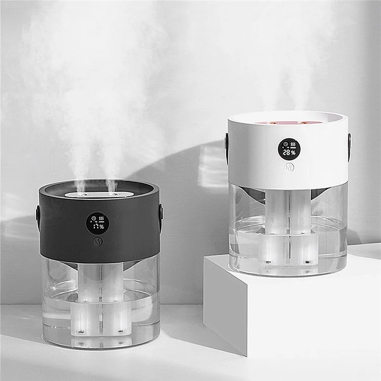 J636 2000ml Humidificador Inalámbrico Aroma Difusor Difusor De Aceite Esencial Difusor Humidificador De Aromaterapia Con Pantalla Digital Para Oficina En Casa - Blanco