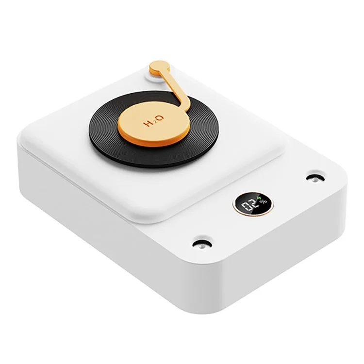 DQ112 Vinyl Record Shape Personal Portable Umidificatore Minerale Acqua Bottiglia Double-spray Mist Maker con Luce/Display Digitale - Bianco