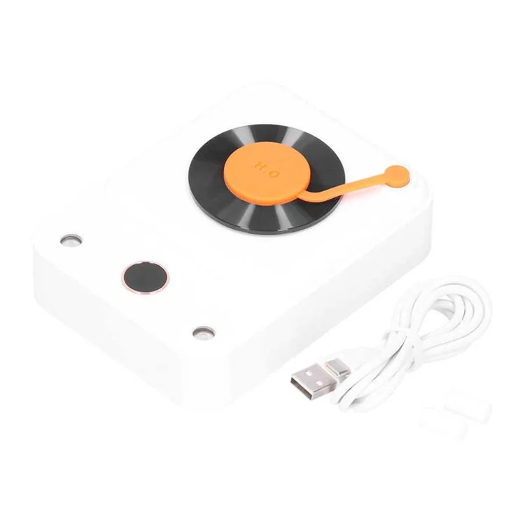 DQ112 Vinyl Record Shape Personal Portable Umidificatore Minerale Acqua Bottiglia Double-spray Mist Maker con Luce/Display Digitale - Bianco