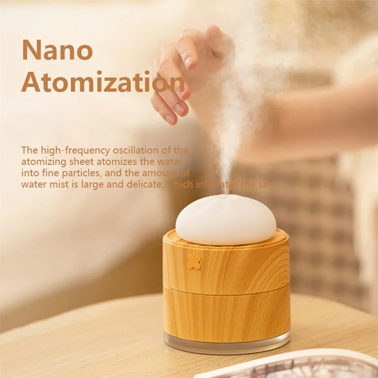 Humidificador de hogar con luz nocturna USB H42 imitado de silicona para bollos al vapor rellenos, silencioso