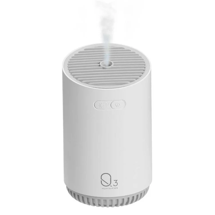 Q3 320ml Mini Wireless Air Humidifier Portable Cordless Aroma Diffuser Aromatherapy Humidifier with Colorful Lights for Bedroom Living Room Office - White