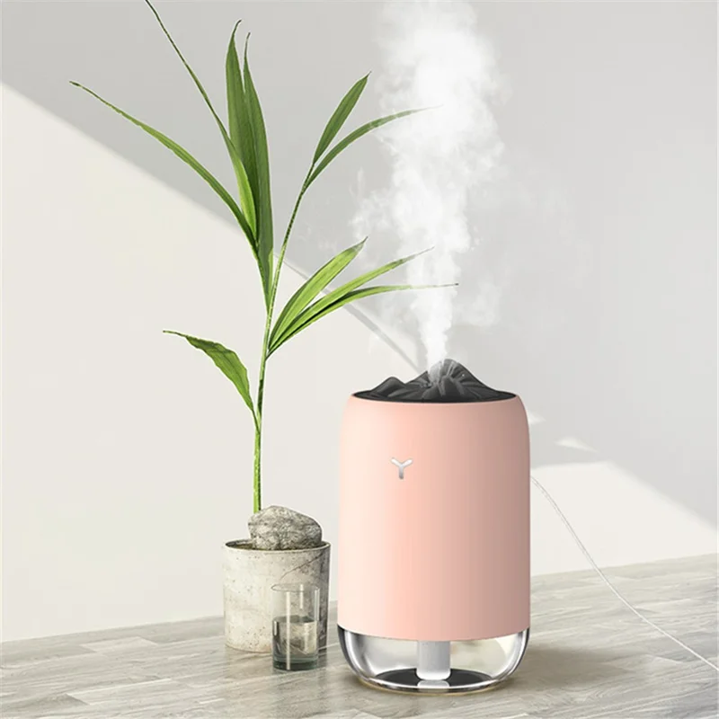 902 Mist Humidifier 260ml Capacity LED Night Light Silent Home Humidifier Diffuser for Home Car Office - White