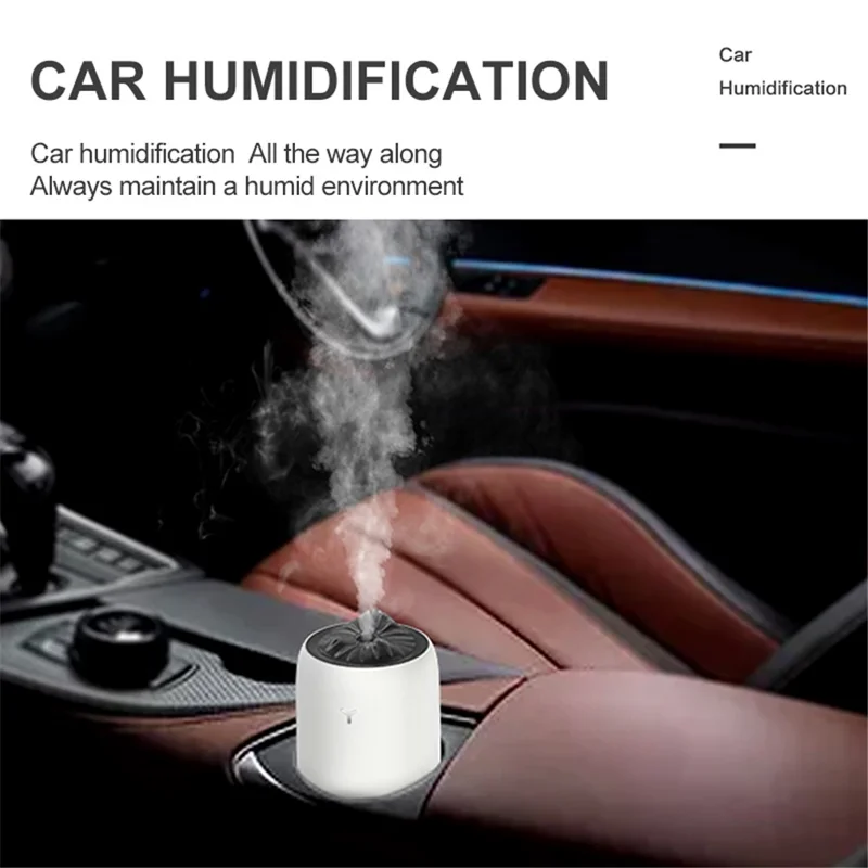 902 Mist Humidifier 260ml Capacity LED Night Light Silent Home Humidifier Diffuser for Home Car Office - White
