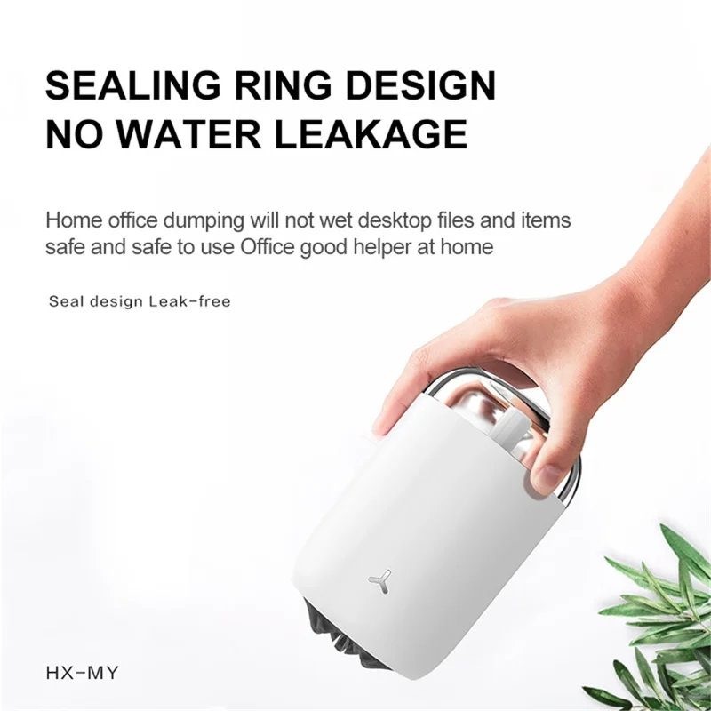 902 Mist Humidifier 260ml Capacity LED Night Light Silent Home Humidifier Diffuser for Home Car Office - White