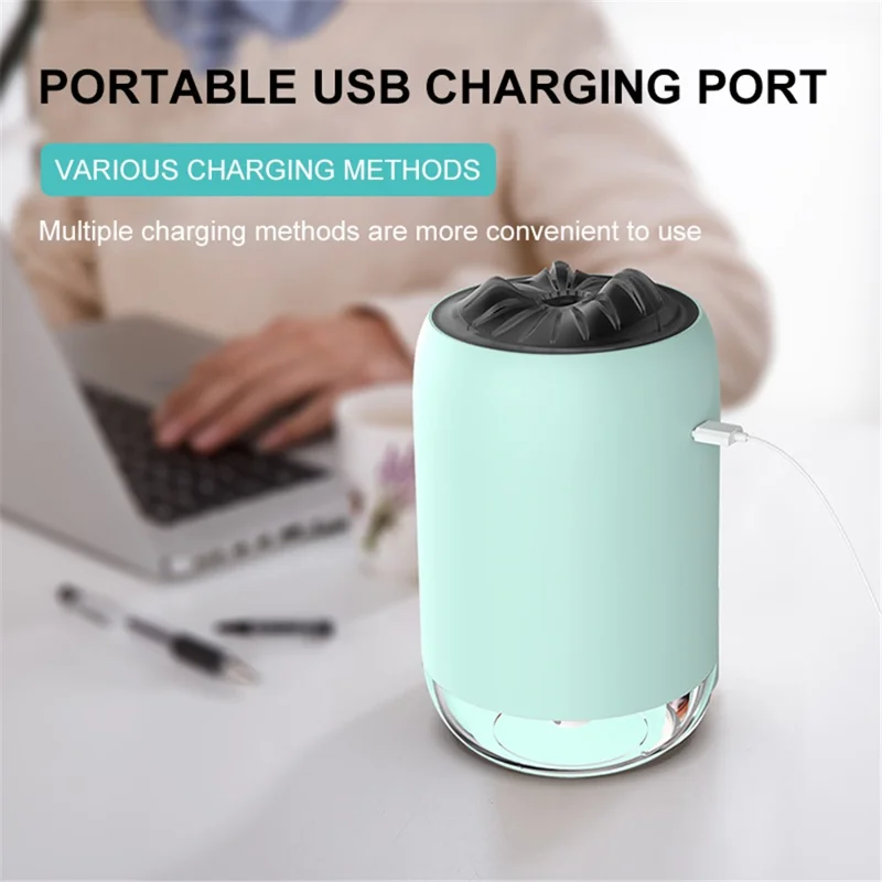 902 Mist Humidifier 260ml Capacity LED Night Light Silent Home Humidifier Diffuser for Home Car Office - White