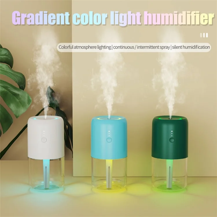 823a Mini Humidificador De Humidificador 280ml Sala De Luz De La Noche Humidificador Para El Dormitorio Office Desk Travel - Azul