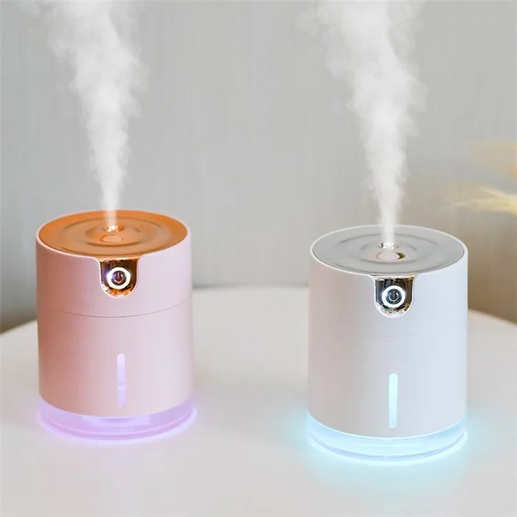 WT-H16 Portable Humidifier 300ml Capacity LED Light Silent Home Humidifier Diffuser for Home Car Office - White