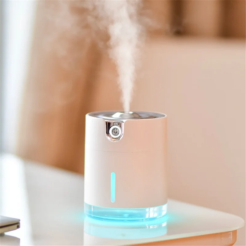 WT-H16 Portable Humidifier 300ml Capacity LED Light Silent Home Humidifier Diffuser for Home Car Office - Pink
