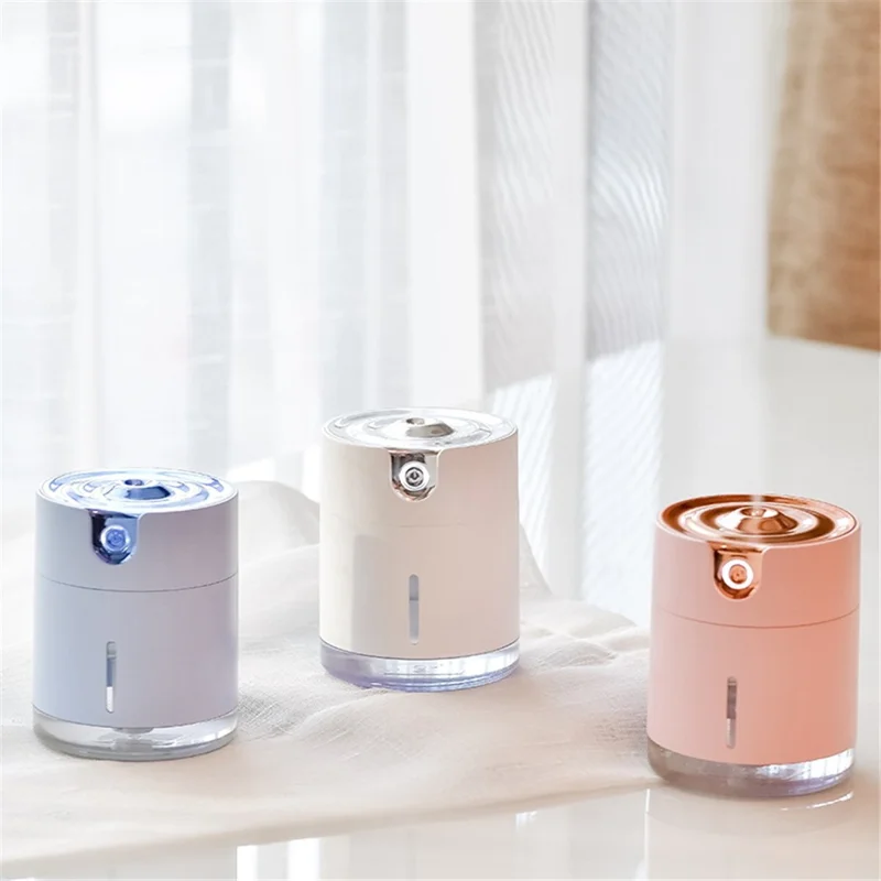WT-H16 Portable Humidifier 300ml Capacity LED Light Silent Home Humidifier Diffuser for Home Car Office - Pink