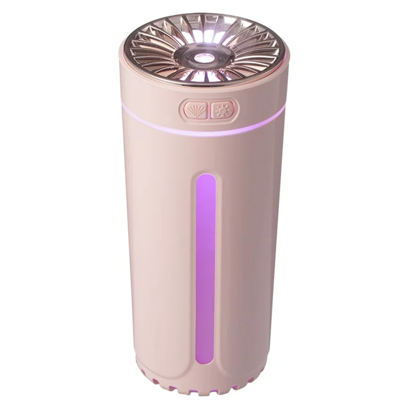 LA-0618S 300ml Portable Humidifier Desktop Air Humidifier Aroma Diffuser Mist Maker with Colorful Light for Office Cars (Battery Version) - Pink