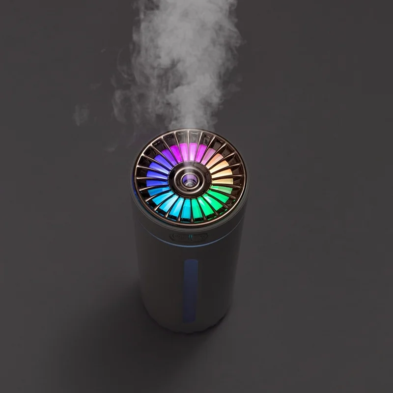 LA-0618S 300ml Portable Humidifier Desktop Air Humidifier Aroma Diffuser Mist Maker with Colorful Light for Office Cars (Battery Version) - Pink