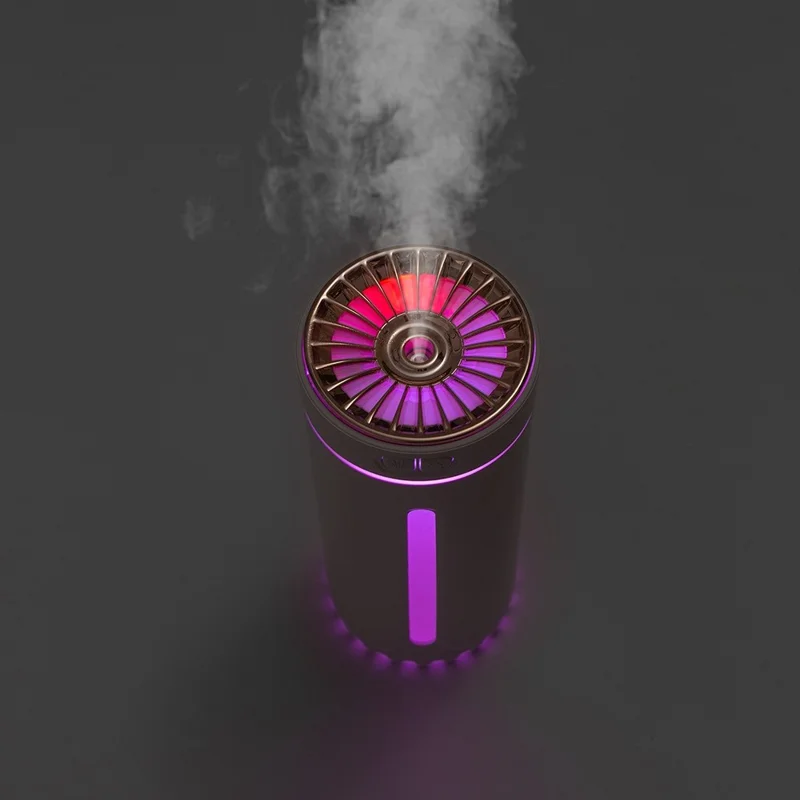 LA-0618S 300ml Portable Humidifier Desktop Air Humidifier Aroma Diffuser Mist Maker with Colorful Light for Office Cars (Battery Version) - Pink