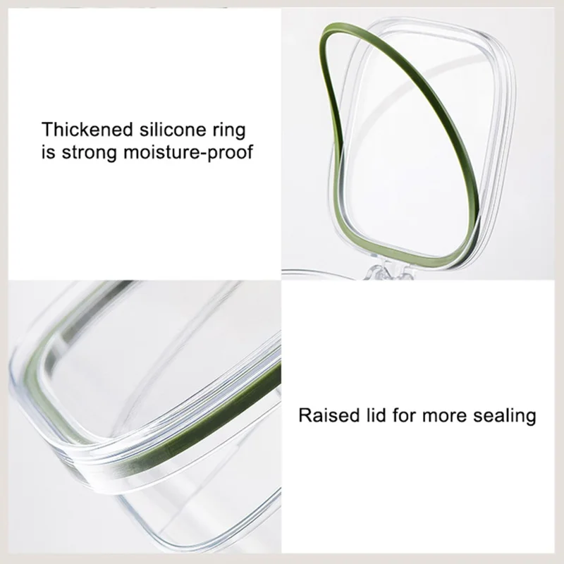AAB007 Clear Seasoning Box Spice Jar Condiment Bottle Kitchen Supplies (BPA Free, No FDA Certification) - Green