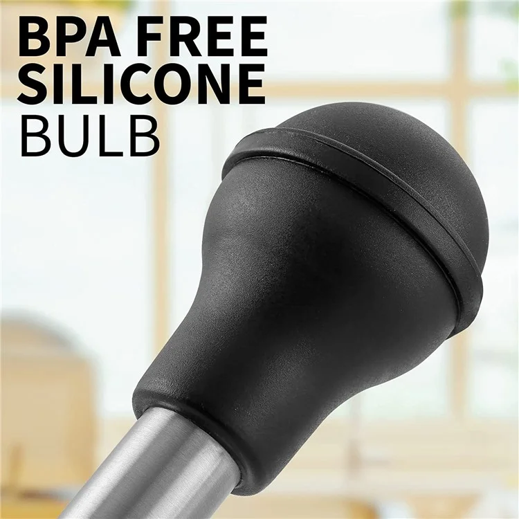 Turquía de Acero Inoxidable de Cocina Baster Para Cocinar, Jeringa de Pavo de Grado Alimenticio Con Bombilla de Succión de Silicona, Cepillo de Limpieza y Agujas (sin Certificado de Fda, Sin Bpa)