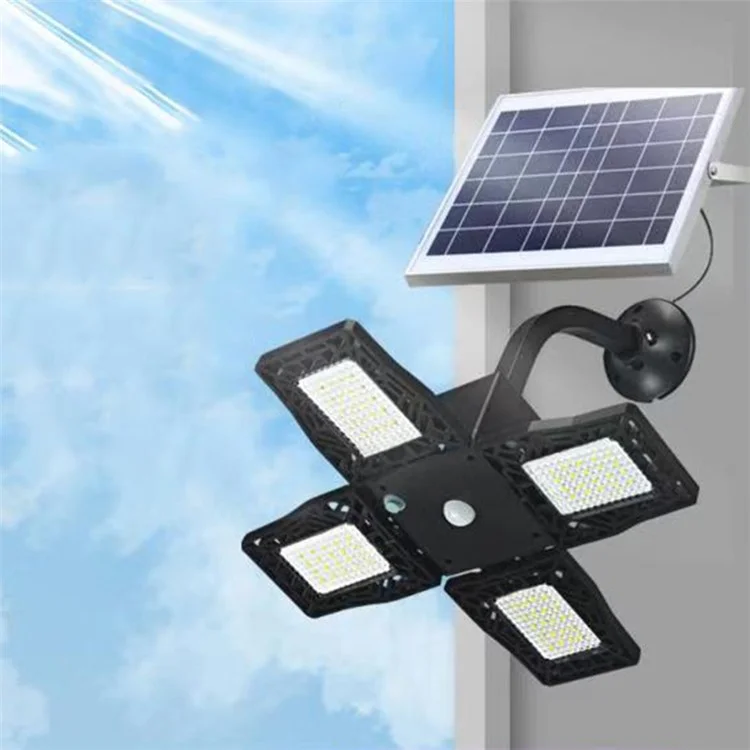 KFZR-001 LED Solar de 80 Cuentas Lámpara de Pared de la Pared de Cuatro Cabezas de Garaje a Prueba de Agua