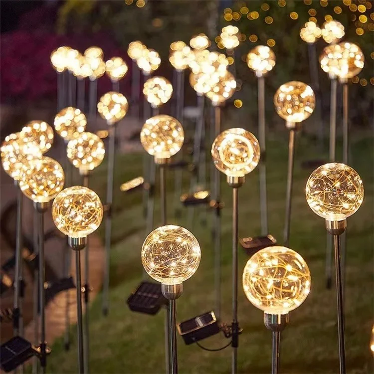 Lâmpada Solar de Caminho Esférica LED Iluminação de Jardim à Prova d'Água para Caminho, Quintal, Gramado - 10cm