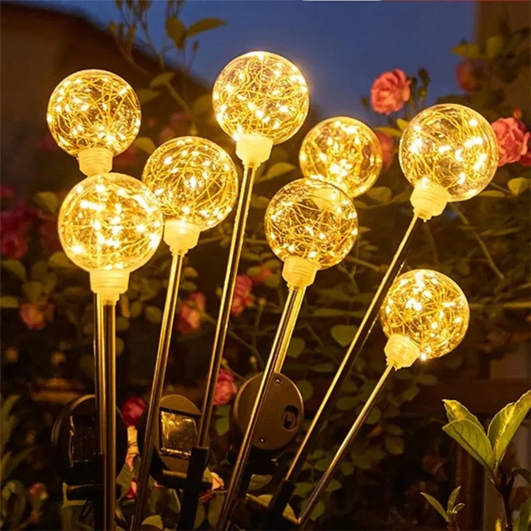 Lâmpada Solar de Caminho Esférica LED Iluminação de Jardim à Prova d'Água para Caminho, Quintal, Gramado - 10cm