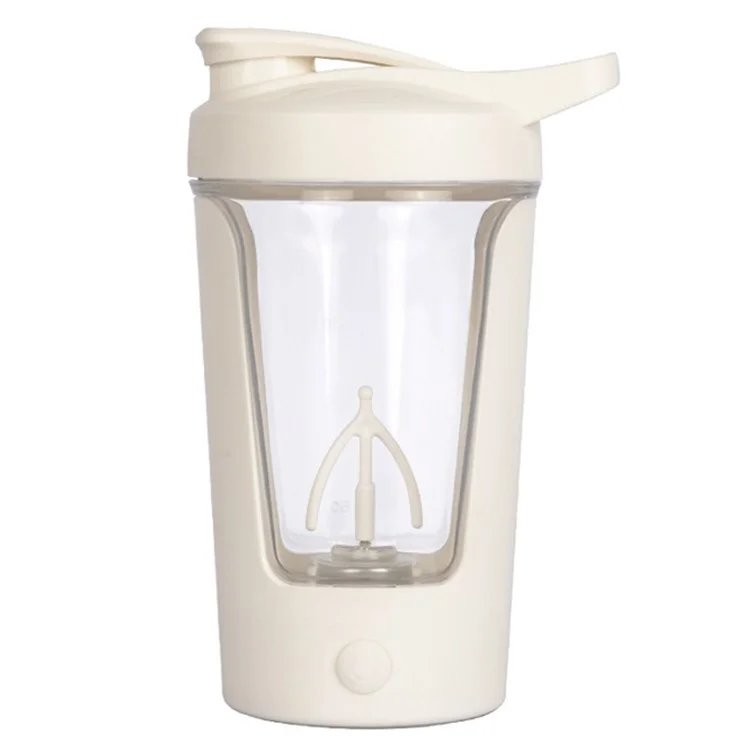 Automatic Electric Stirring Cup Coffee Milk Powder Self Stirring Cup, Rechargeable Type - Beige