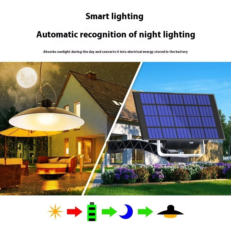 Lampada sospesa solare A2 con 35 LED, resistente all'acqua, con telecomando - Luce calda