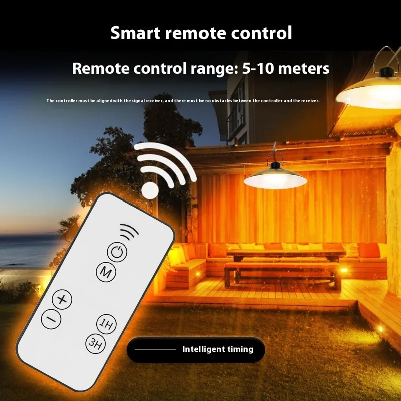 Lampada sospesa solare A2 con 35 LED, resistente all'acqua, con telecomando - Luce calda