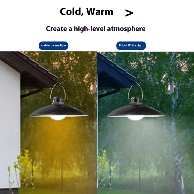 Lampada sospesa solare A2 con 35 LED, resistente all'acqua, con telecomando - Luce calda