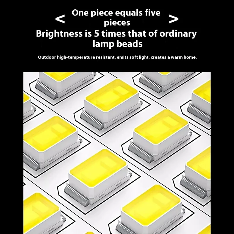 Lampada solare a LED da 140 con 4 teste Lampada da appendere all'aperto Impermeabile Telecomando - Bianco caldo