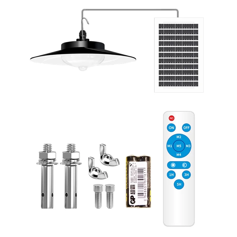 Style B 84 LED Single Head Solar Powered Pendant Light IP65 Waterproof Outdoor Motion Sensor Lamp - Warm White