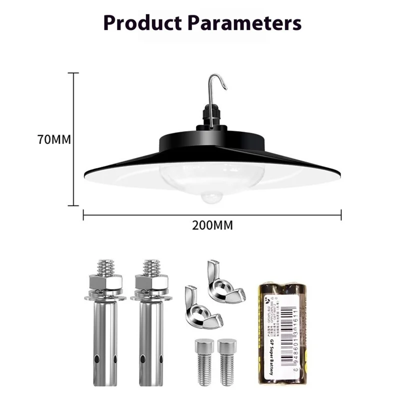 Style B 168 LED Dual Head Solar Powered Pendant Light IP65 Waterproof Outdoor Motion Sensor Lamp - Warm White