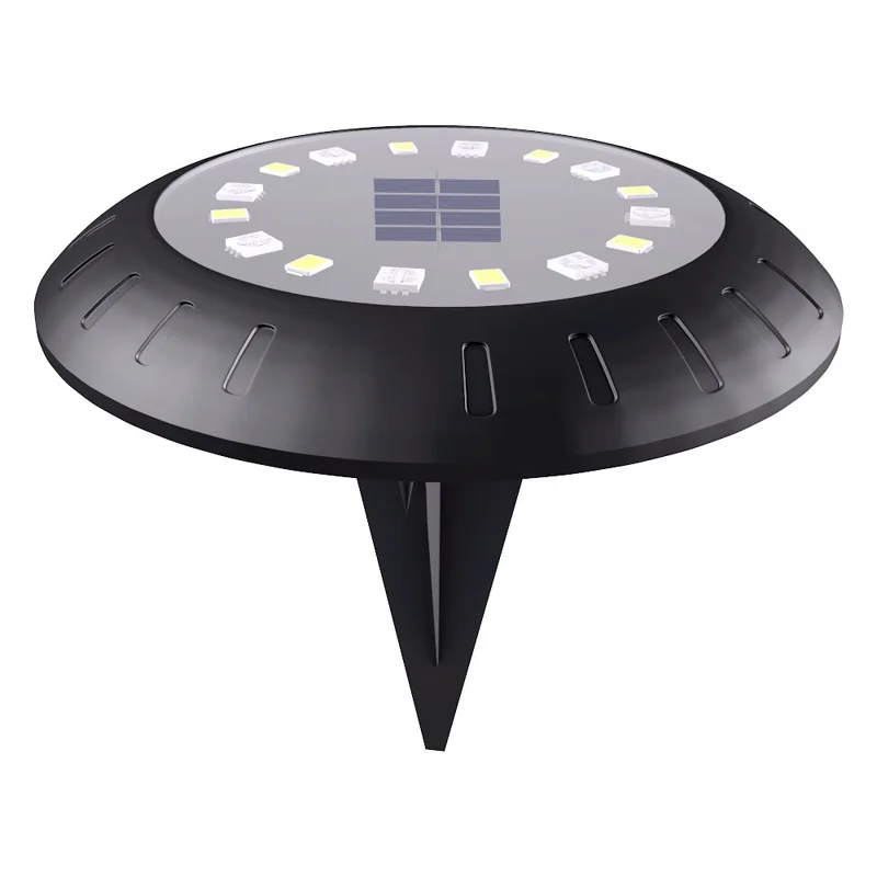 Lampada LED RGB a energia solare per giardino e paesaggio - Illuminazione per sentieri, impermeabile, decorativa per prato - RGB+Bianco freddo