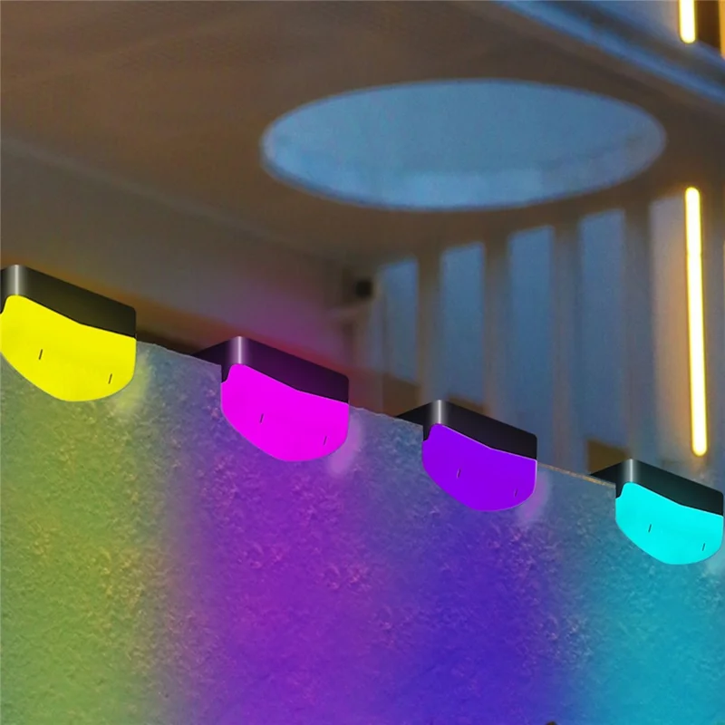 1 Lampe solaire d'escalier LED étanche pour clôture, terrasse et patio - Lumière blanche chaude