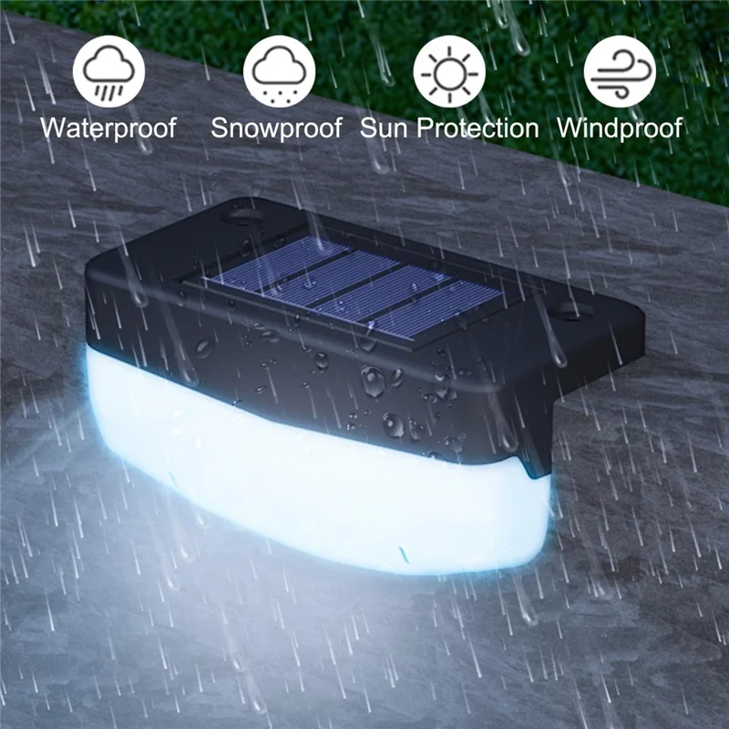 1 Lampe solaire d'escalier LED étanche pour clôture, terrasse et patio - Lumière blanche chaude