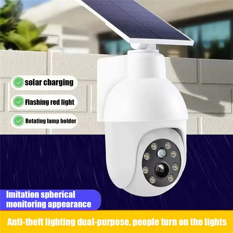 مصباح أمان HW1004 بالطاقة الشمسية، تصميم كاميرا مراقبة وهمية، ضوء استشعار الحركة، مقاوم للماء IP64، لمبة LED للحديقة والفناء