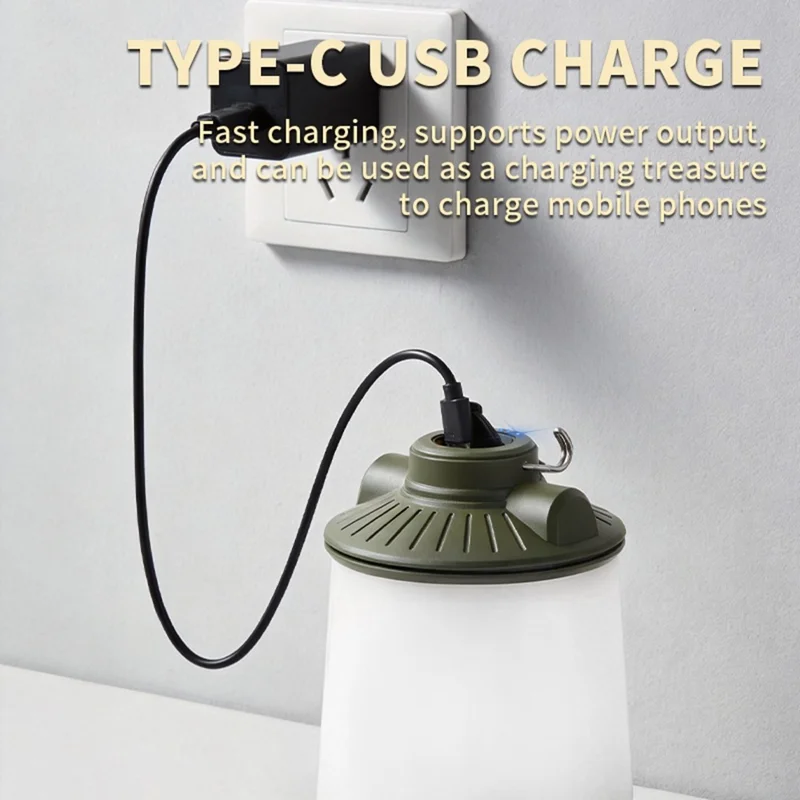 SQ-G26 360 Degree Rotatable Retractable Camping Lamp 2000mAh IPX4 Waterproof RGB Tent Light