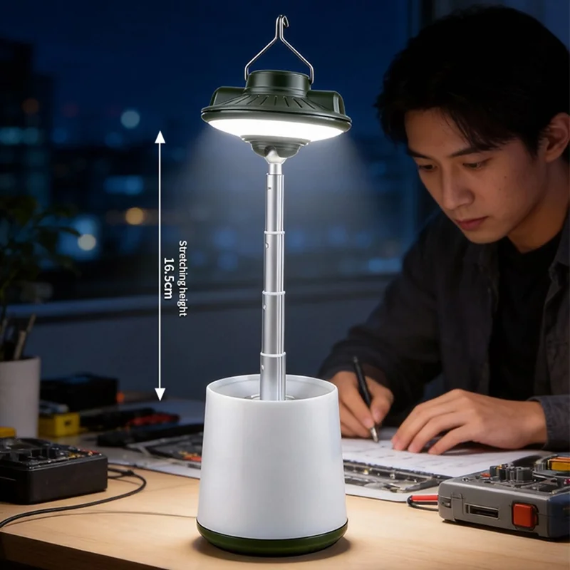 SQ-G26 360 Degree Rotatable Retractable Camping Lamp 2000mAh IPX4 Waterproof RGB Tent Light