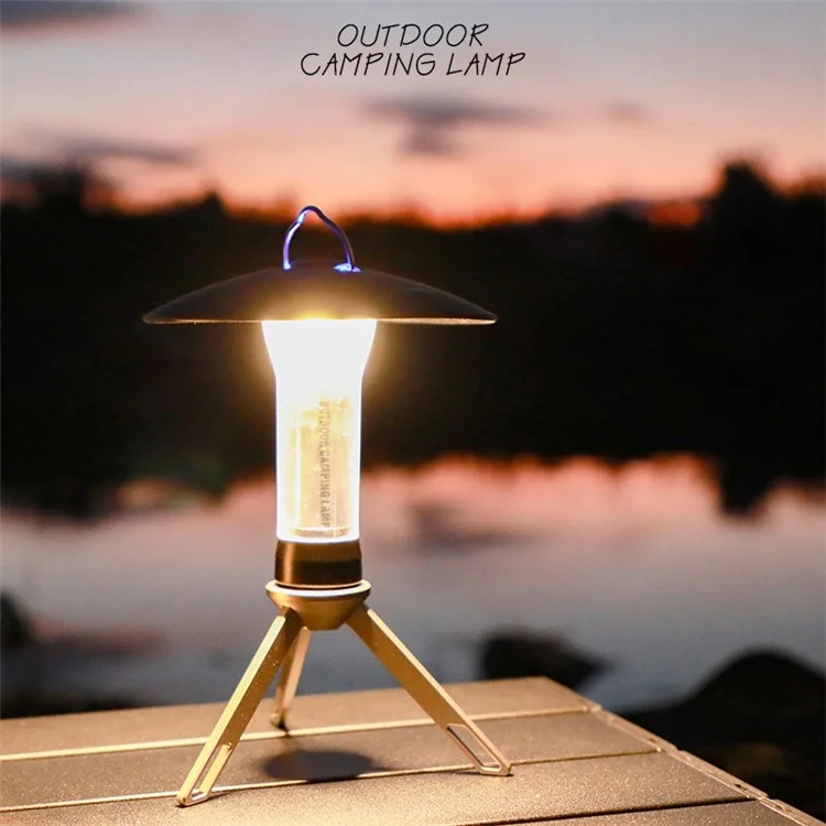 Portable Camping Light with Bracket USB Rechargeable Camping Lantern Outdoor LED Flashlight