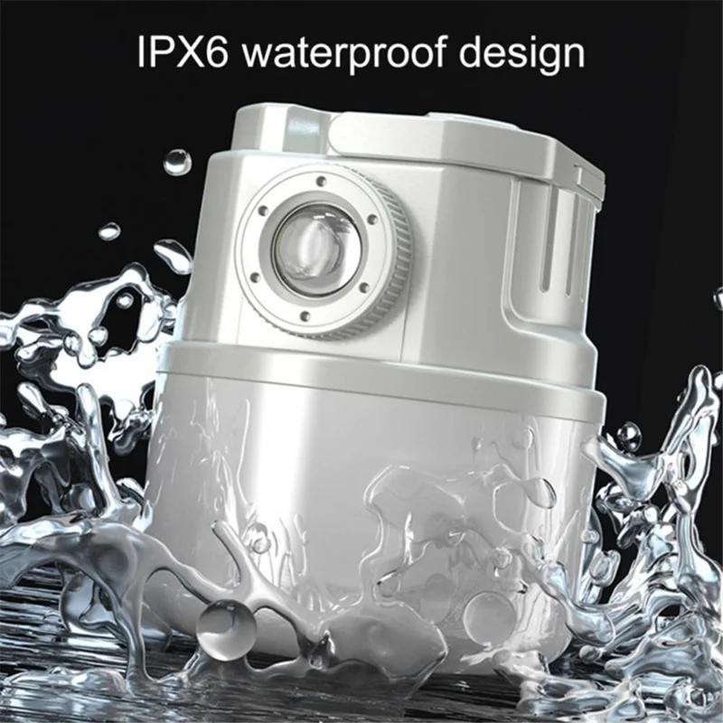 C51 Multi-Functional Solar Power Camping Light with Indicator Zoomable IPX6 Waterproof Flashlight Tent Lamp (No Output) - White