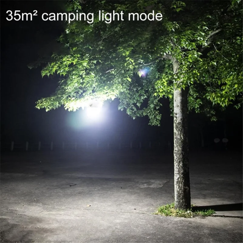 C51 Multi-Functional Solar Power Camping Light with Indicator Zoomable IPX6 Waterproof Flashlight Tent Lamp (No Output) - White
