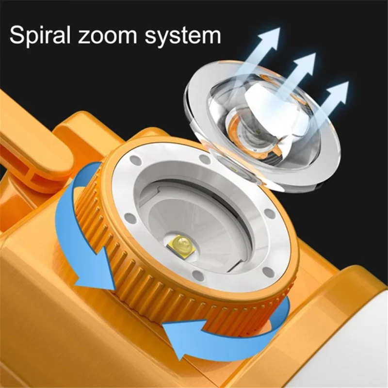 C51 Multi-Functional Solar Power Camping Light with Indicator Zoomable IPX6 Waterproof Flashlight Tent Lamp (No Output) - Yellow