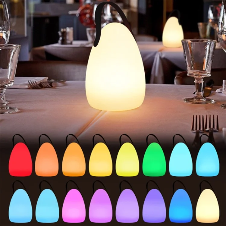 Veilleuse Rechargeable avec Télécommande 16 Couleurs 6 Niveaux de Luminosité Lampe de Chevet en Forme d'Œuf pour Maison, Bar