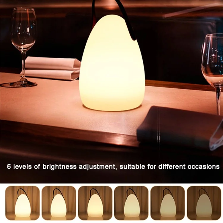 Veilleuse Rechargeable avec Télécommande 16 Couleurs 6 Niveaux de Luminosité Lampe de Chevet en Forme d'Œuf pour Maison, Bar