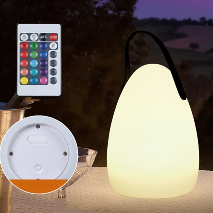 Veilleuse Rechargeable avec Télécommande 16 Couleurs 6 Niveaux de Luminosité Lampe de Chevet en Forme d'Œuf pour Maison, Bar