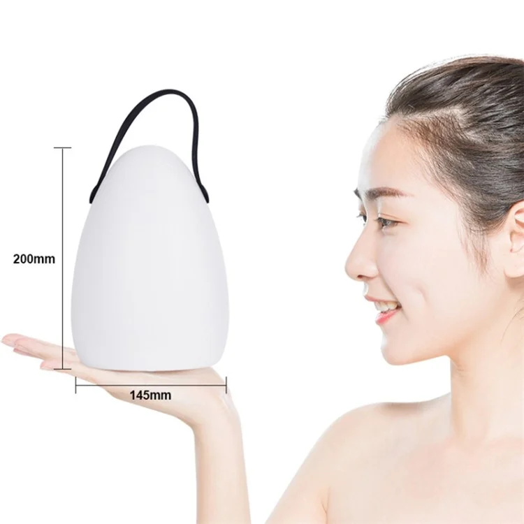 Veilleuse Rechargeable avec Télécommande 16 Couleurs 6 Niveaux de Luminosité Lampe de Chevet en Forme d'Œuf pour Maison, Bar