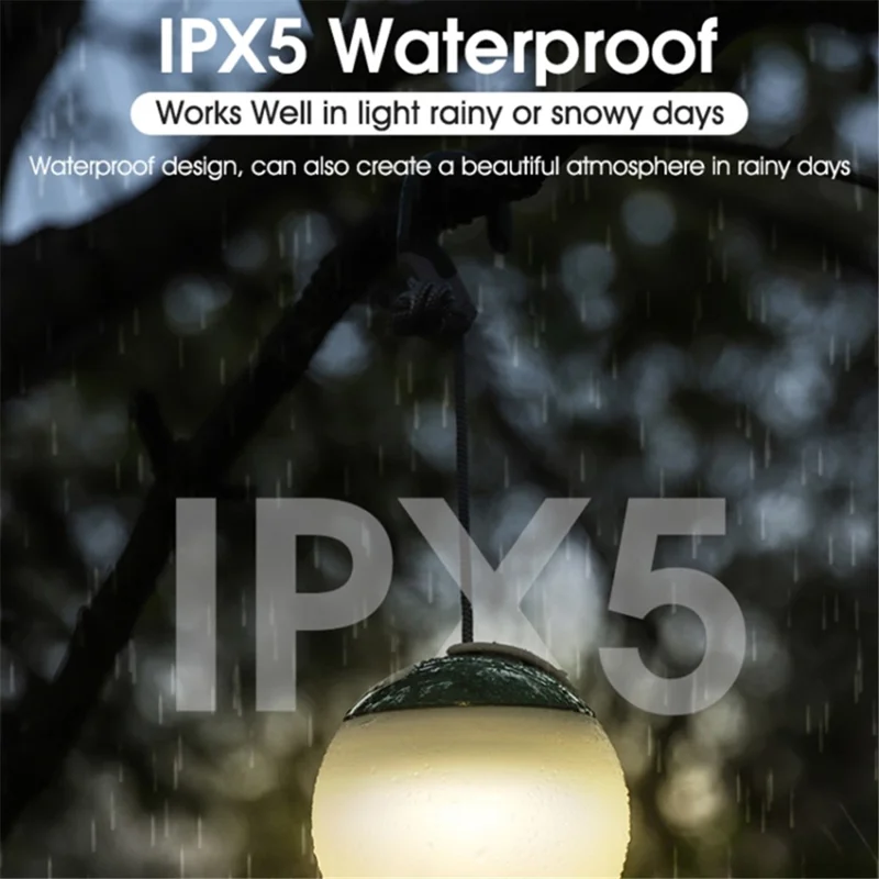 Vintage Camping Light Rechargeable Hook Hanging Night Light Outdoor Gardening Light with Power Bank Function - Green