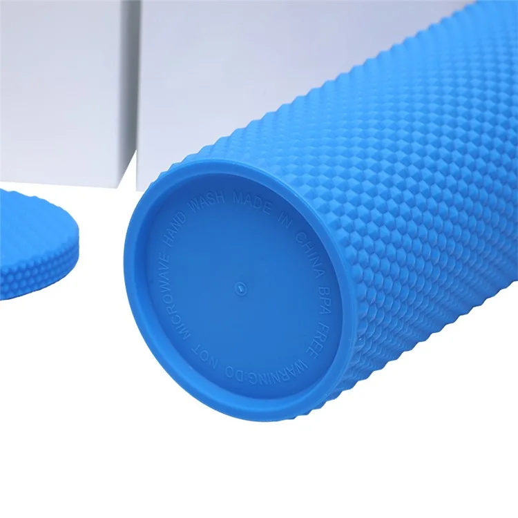 Copo Térmico Portátil de 710ml com Tampa e Canudo, Copos de Café com Gelo, Parede Dupla Liso para Mulheres e Homens (Sem FDA, Livre de BPA) - Azul